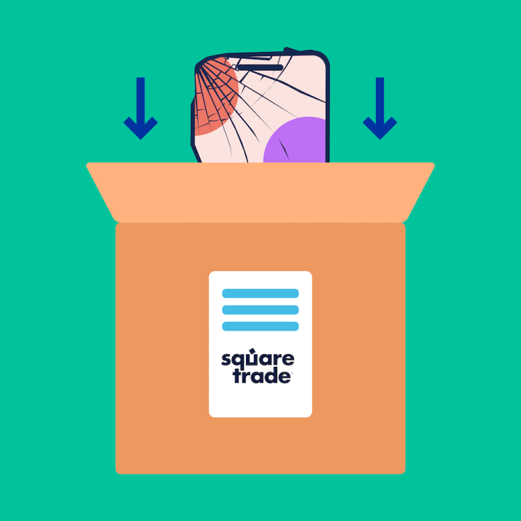 En &oslash;delagt telefon bliver lagt i en pakke klar til afsendelse